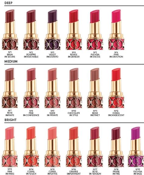 ysl beauty lipstick set|ysl lipstick color chart.